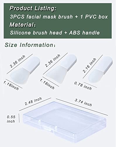 Face Mask Applicator Brushes, Mini Makeup Spatula Portable Beauty Tools Set for Facial Mud, Cosmetic Mask, Facial Clay, Eye Mask, Body Lotion, Body Butter, Serum, Cream. 3PCS Soft Silicone Brush Suit