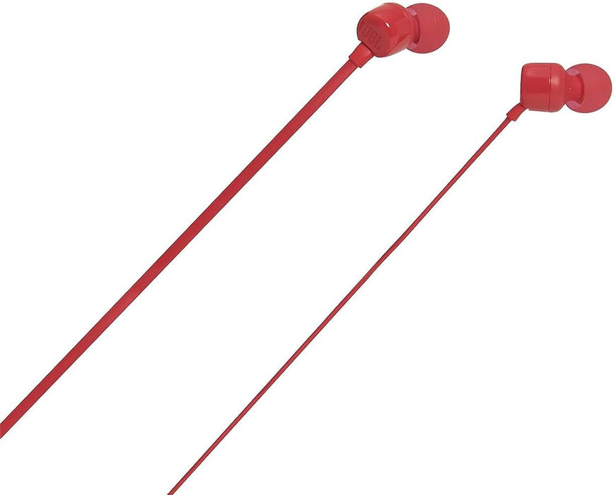 JBL Tune 110 Wired In-Ear Headphones, Deep and Powerful Pure Bass Sound, 1-Button Remote/Mic, Tangle-Free Flat Cable, Ultra Comfortable Fit - Black, JBLT110BLK