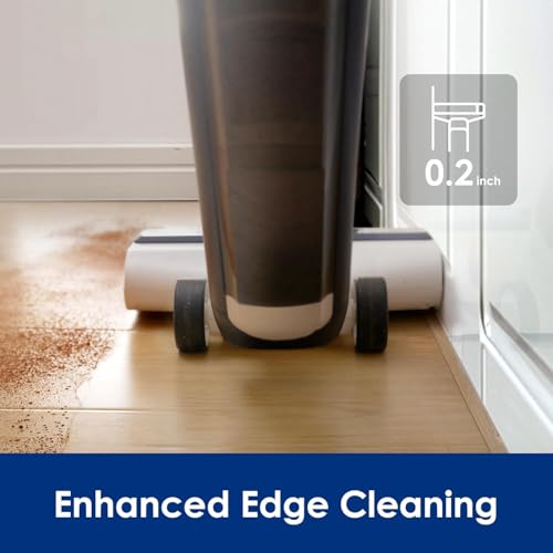 Tineco iFloor 5 Breeze Complete Wet/Dry Vacuum Cleaner, One-Step Vacuum for Hard Floors, Edge Cleaning <0.5 cm, Triple Battery Life, Self-Cleaning, Lightweight Wireless Suction Wiper, Blue