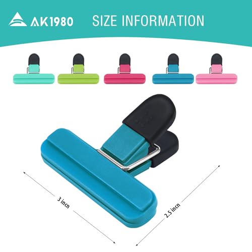AK1980 Bag Clips, Food Bag Clips, Kitchen Clips for Refrigerator Food Storage Packages, Snack Bags, Photos - Clip Clips for Home, Office, School and More