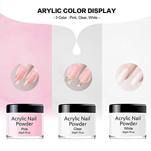 MAGIC ARMOR Acrylic Nail Kit Acrylic Powder and Professional Liquid Monomer set with Acrylic Nail Brush tips for Acrylic Nails Extension Beginner kit for Acrylic Nails Extension Beginner kit