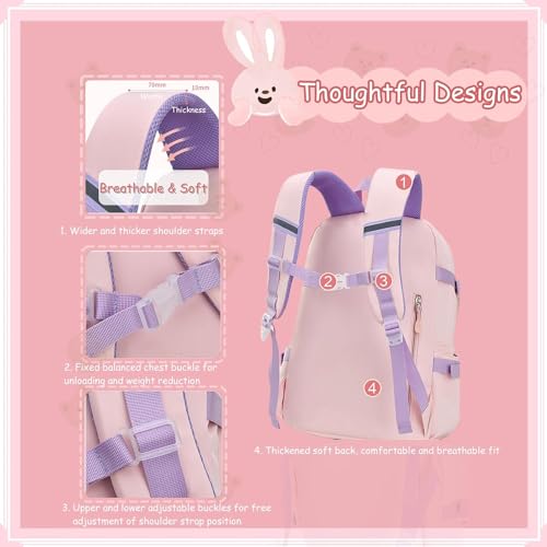 TNTAIAHL Kawaii Bunny Sequin Kids Girls Backpack Elementary Students Book Bag Primary School Bag for Teens