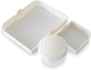 3/4/5 Compartment Convertible 1650ml Bento Lunch Box with 150ml Gravy Bowl - Grey