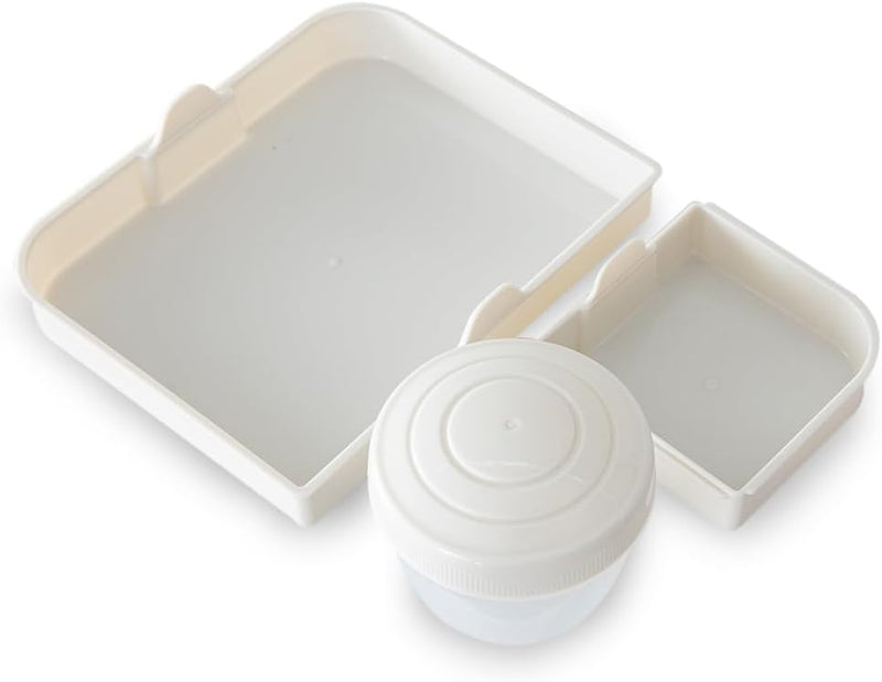 3/4/5 Compartment Convertible 1650ml Bento Lunch Box with 150ml Gravy Bowl - Grey