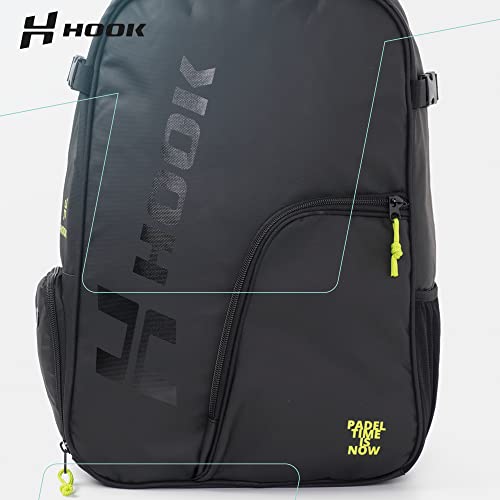 PADEL RACKETS INNOVATION SL. Hook ??Padel Backpack ??32 x 22 x 50 cm ??Unisex ??Waterproof Fabric ??Shoe Compartment ??Reinforced Lumbar System ??Adjustable Straps