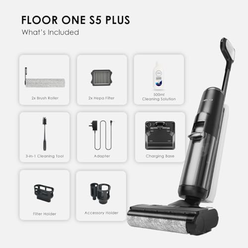 Tineco FLOOR ONE S5 PLUS Smart Cordless Wet Dry Floor Washer Vacuum Cleaner Mop Self cleaning Ideal for Hard Floors, All corners, sticky messes and pet Hairs