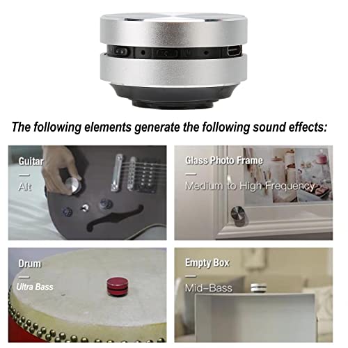 Cryfokt Bone Conduction Speaker, 3W Portable Wireless Speaker Bluetooth Mini Speaker BT Stereo Sound Compatible with Tablets and Phone Mini Size Music Player for Home Outdoor (Sliver)