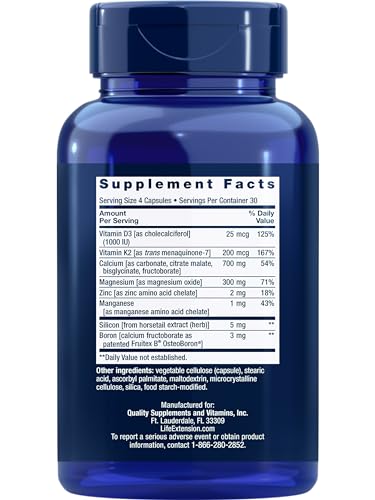 Life Extension Bone Restore with Vitamin K2, 120 Capsules