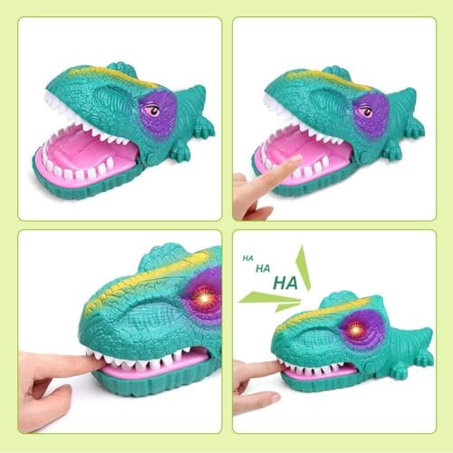 Dinosaur Dentist Game,Classic Bite Finger Game,Dinosaur Dentist Classic Bite Finger Game Dino Toy Funny Family Party Tabletop Board Game with LED Light and Sound