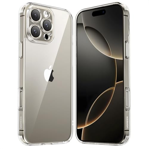 UGREEN iPhone 16 Pro Case Clear Cover, [MIL-Grade Protection], [Revolutionary iCrystal Tech], Anti-Scratch, Air-Guard Corners, Ultra Slim Transparent for iPhone 16 Pro 6.3 inch Women Men