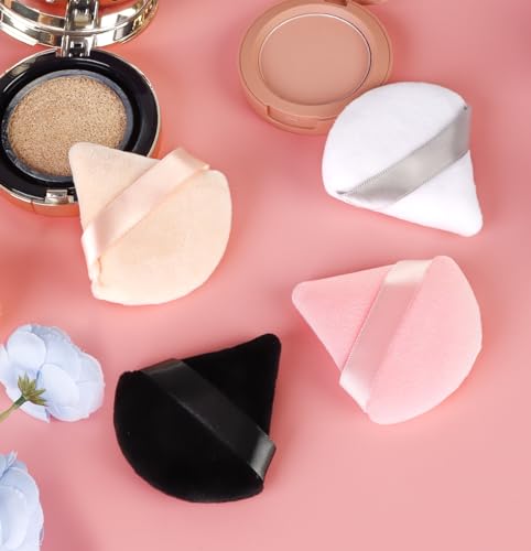 MMQ 8 Pieces Triangle Powder Puff Face Soft Triangle Makeup Puff Velour Cosmetic Foundation Blender Sponge Beauty Makeup Tools