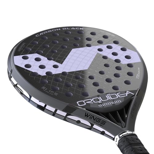 Varlion Padel Racket LW Summum Carbon Black Orquidea, Round Shape for Intermediate Professional Control with Carbon-Fiberglass Face & Medium EVA Core