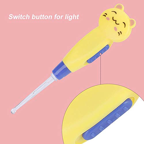ZZWYF Kids Cartoon Luminous Ear Wax Cleaner Flashlight Ear Pick Plastic Earwax Cleaner with LED lights for Kids