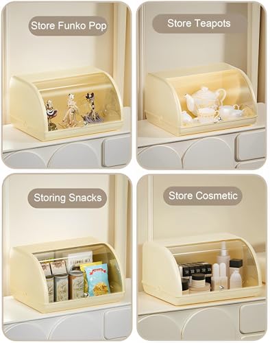 Bread Box for Kitchen Countertop Large Bread Box Farmhouse Bread Container Bread Storage with Window Bread Holder Black