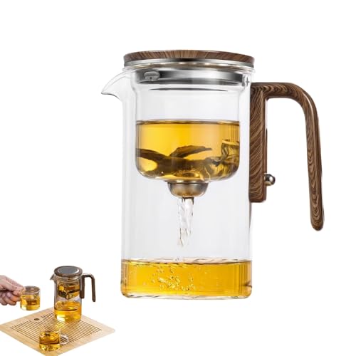 Enchanti Tea Pot,Water Separation Glass Teapot,Filter Teapot with Dual Infusers,Enchantipot Magic Tea Pot,Glass Teapot with Strainer,Infuser,Automatic Magnetic Teapotï¼Œheat Resistant (520ml)