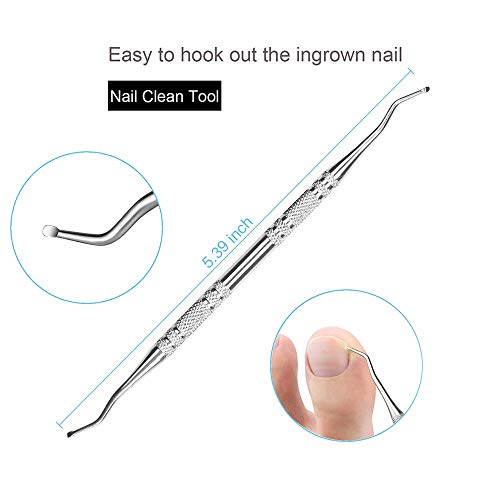 MAKINGTEC 10Pcs/Set Ingrown Toenail Tools Kit, Nail Treatment Foot Tool,Ingrown Toenail Removal Correction Clippers, Surgery Grade Nail File Lifter, Professional Pedicure Tool whit Storage Package