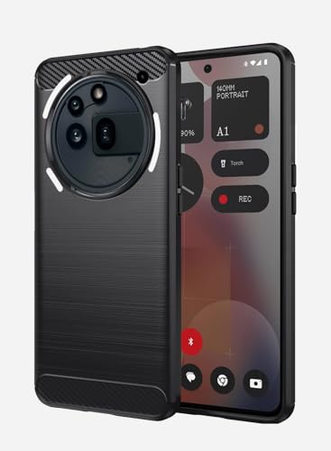 WTech Nothing Phone (3a) Pro 5G 2025 Silicone Brushed Texture Protective Case Cover (Black)