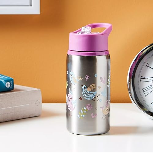 The Moon Brand Single Wall Stainless Steel Sipper Bottle 530ml BPA Free Lid, Easy Siping Lightweight for Kids ??Portable-Large Capacity Indoor/Outdoor Spill Proof, Break Resistant - Purple