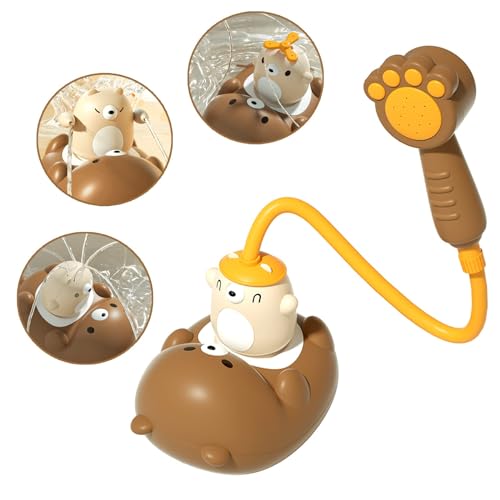 KASTWAVE Baby Bath Toy with Shower Head, Elephant Water Spray Squirt Shower Faucet and Automatic Bubble with Music & Light, Bathtub Water Pump Summer Essentials for Toddlers and Kids Ages 1-3