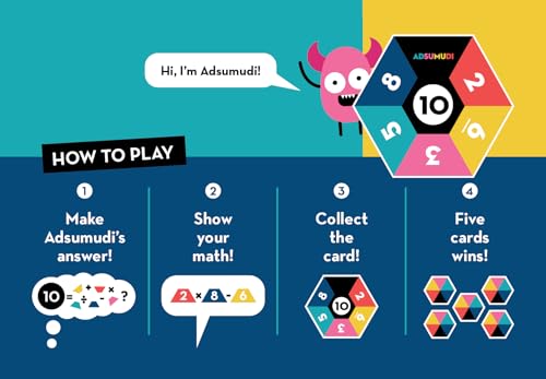 Evermade Adsumudi Math Game - The Monstrously Fun, Smart Game for Kids to Practise Multiplication, Division, Addition and Subtraction - Great for Kids Ages 8-12