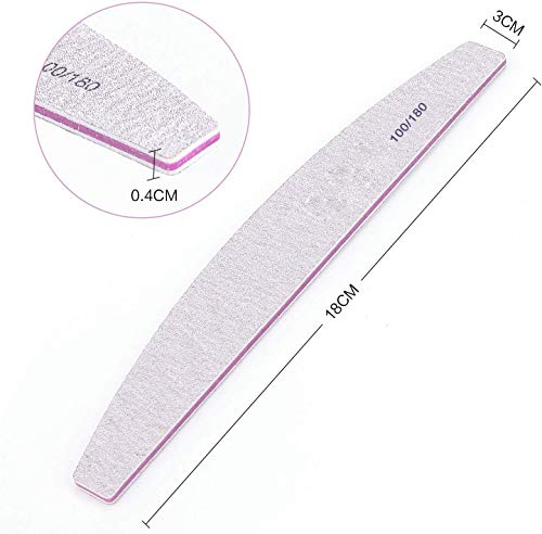 Starthi Nail File 10 PCS Professional Nail Files Double Sided Emery Board(100/180 Grit) Nail Styling Tools Pet Grooming Tools for Home and Salon Use