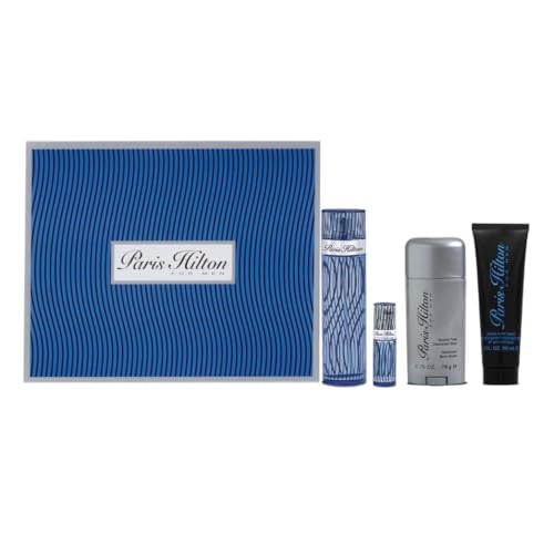 PARIS HILTON (M) SET EDT 100ML + 10ML SPRAY + 90ML HAIR & BODY WASH GEL + DEOSTICK 78G