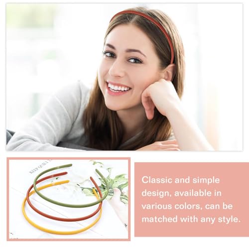 10PCS Matte Plastic Headbands with Teeth, Azonee Solid Thin Hair Bands for Women, Men, Kids, Teens, DIY Craft & Sports Accessories (0.5cm/0.2")