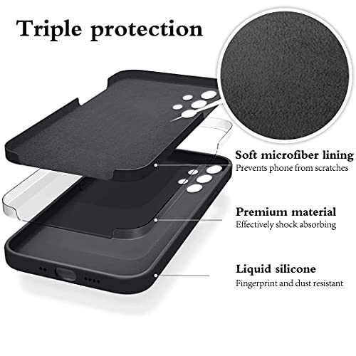 Artist Unknown Compatible with Samsung A32 4g Case Silicone Ultra Slim Cases Shockproof Anti-Scratch Phone Case for Samsung Galaxy A32 5g Full Body Protection Cover (Black, Samsung A32 4g)