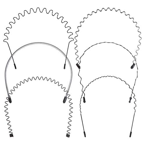 Lurrose 6Pcs Unisex Wavy Headband Metal Hair Hoop Ordinary Headwear Accessories for Women and Men