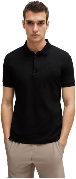 BOSS Men's Paule 1 Slim-Fit Interlock Cotton Polo Shirt with Mesh Logo