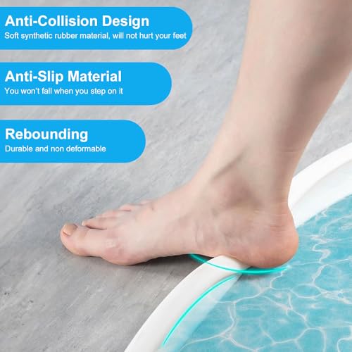 Gluckluz Shower Threshold Water Barrier 2M Shower Stopper Self-Adhesive Bathroom Water Dam Collapsible Silicone Water Retaining Strip Water Splash Guard Retention System for Kitchen Countertop Sink