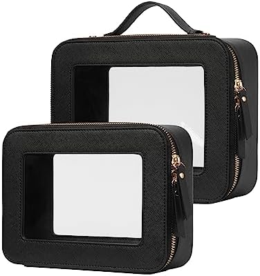 Small Cosmetic Bag for Purse Mini Makeup Bag for School Cute Clear Make Up Pouch for Travel Tiny Leather White Make Up Organizer Case for Backpack Toiletry Bag Waterproof Square Pouch with Zipper