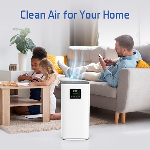 Air Purifier for Home Large Room & Offices Removes Dust, Odor, Smoke, Timer & Sleep Mode, LED Display Covers Up to 510 Sqft / 48m², Includes HEPA 3-in-1 Filter Technology, 400m³/h CADR, H13