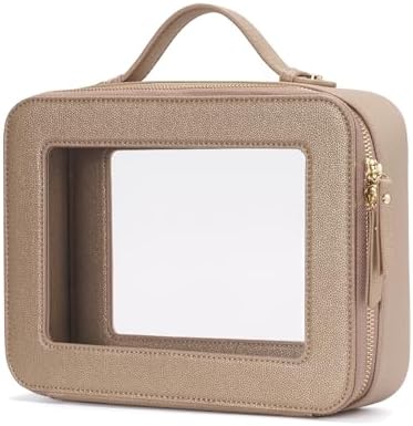 Small Cosmetic Bag for Purse Mini Makeup Bag for School Cute Clear Make Up Pouch for Travel Tiny Leather White Make Up Organizer Case for Backpack Toiletry Bag Waterproof Square Pouch with Zipper