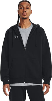 Mens Ua Rival Fleece Fz Hoodie Sweatshirt (pack of 1) - Black / / White