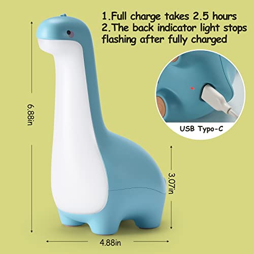 ligitive Dinosaur Night Light for Kids, Cut Light for Baby Room and Toddler, Portable Night Light for Kids Room, Rechargeable Animal Lights Decoration for Girls and Boys, Kawaii Lamp