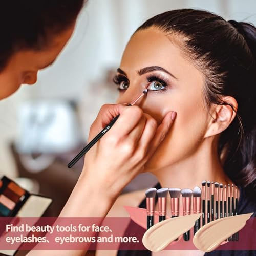 FITTO 12 Pcs Makeup Brushes Set - Naked 3 Professional Makeup Brush Kit with Soft Bristles for Face & Eye Makeup, Includes Foundation, Blush, Eyeliner, Eyeshadow Brushes & Storage Case