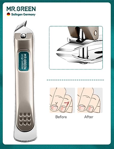 MR.GREEN 4Pcs Set, Stainless Steel Manicure Pedicure Set, Medical Grade Grooming Kit with Travel Case Gift Box for Man & Woman