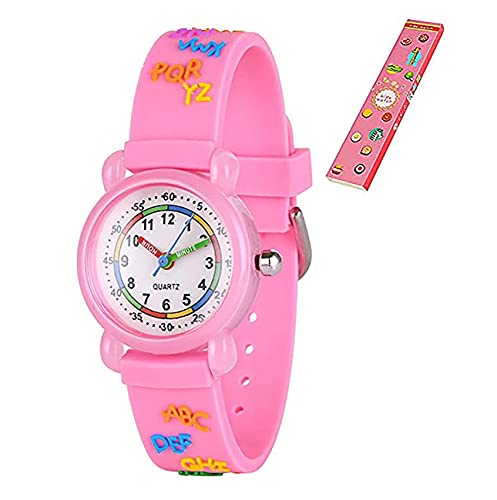 Toddler Kids Boys Girls Fabric Analog Watches Quartz Wrist Watch Waterproof Learning Time Wristwatches for Children
