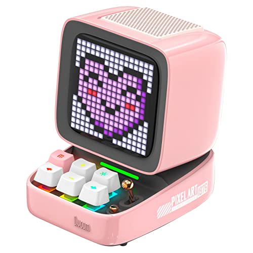 DIVOOM ACDIVDITPNK Divoom Ditoo Pixel Art Portable Bluetooth Speaker with App Controlled 16X16 LED Front Panel Pink - Pink (Pack of1)