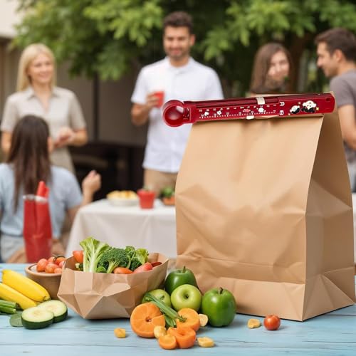 Bag Clips | 6X Food Clips for Bags,Non-Slip Measurement Markings Sealing Storage Fresh-Keeping Reusable Resealing for Snack Home Organization Pantry Workshop