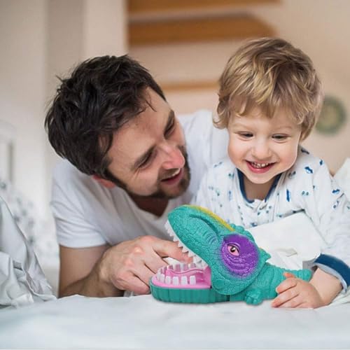 Dinosaur Dentist Game,Classic Bite Finger Game,Dinosaur Dentist Classic Bite Finger Game Dino Toy Funny Family Party Tabletop Board Game with LED Light and Sound