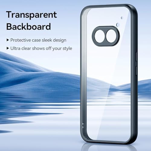 for Nothing Mobile Phone (2a) Protective Case, Hard PC Back Cover + Frosted Composite TPU Material, Airbag Protection, Slim Fit, Lightweight Transparent Leather Case, Shockproof, Anti-Slip (Black)