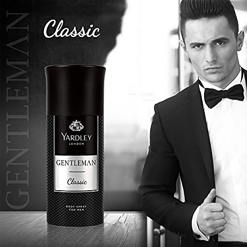 Yardley London Gentleman Classic & Equity Deodorant Body Spray - 150ml(Pack of 3) Modern Masculine Fragrance & Marine Sea & Fruity Notes For Long Lasting Odor Protection Assorted Pack