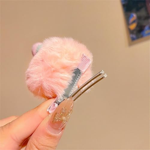 Fluffy Pom Poms Hair Clips, 5 Pcs Cartoon Hair Barrettes For Kids, Cute Ball Pompom Hair Clips, Hair Accessories for Girls??andmad Hair Clips, Colorful Hair Clips For Toddler