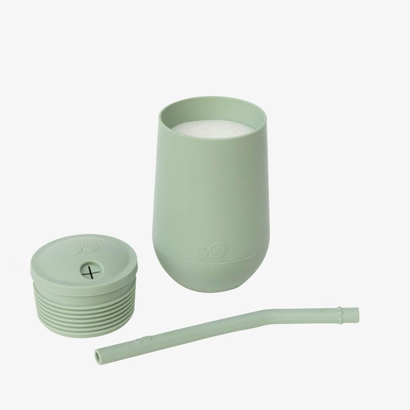 ezpz Mini Cup + Straw Training System - 100% Silicone Training Sippy Cup for Infants + Toddlers - Designed by a Pediatric Feeding Specialist (Blush)