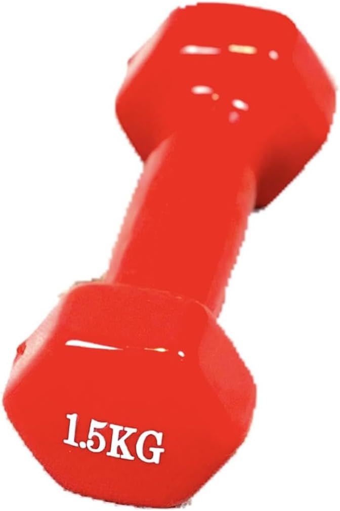 Dumbbell Weights| Unisex Adult Vinyl Coated Weights for Exercise & Fitness | Dumbbells Comes in 1.5 kg Pair | Set of 2 in red