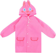 Children's raincoats, Cartoon Kids Rain Jacket, Boys Girls Hooded Rain Poncho Outdoors Kids Transparent Raincoat Student Rain Suit Waterproof Durable Windbreaker - Pink Rabbit