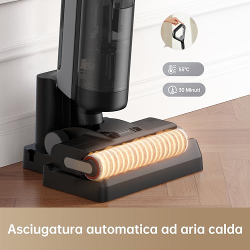 Dreame H12 Dual Wet Dry Vacuum Cleaner, 4-in-1 Cordless Multi-Surface Vacuum Cleaner, Self-Cleaning in One Step with Hot Air Drying, Edge to Edge Cleaning, App (Renewed)