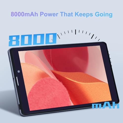 C idea 8 inch Tablet, Android 12.0 Tablet with SIM Card Slot Wifi/5G LTE 8GB RAM,512GB ROM Storage Dual 5MP Camera HD IPS Display, CM818(Gray)